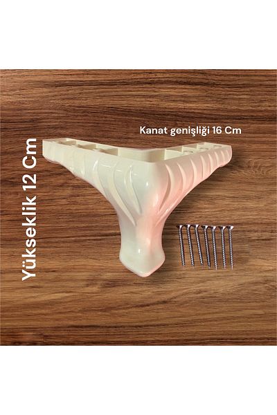 KOLDOOR Nil Crem Mobilier Canapea Baza Canapea extensibila Chester Picioare Dulap 12 Cm 1 Buc