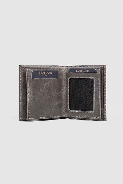 La La'Graccio Paris La'Graccio Paris Genuine Leather Men's Wallet Crazy Gray