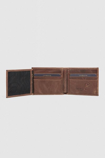 La La'Graccio Paris Мъжки портфейл от естествена кожа La'Graccio Paris, цвят Crazy Brown