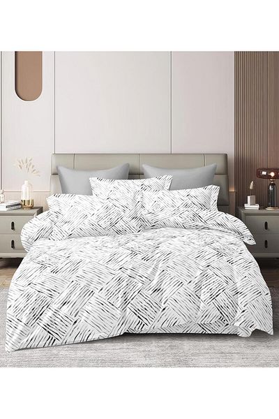BEGATİ_STORE 100% Cotton Second Personality Duvet Cover Set Line Design