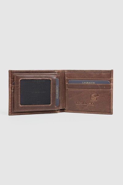 La La'Graccio Paris Мъжки портфейл от естествена кожа La'Graccio Paris, цвят Crazy Brown