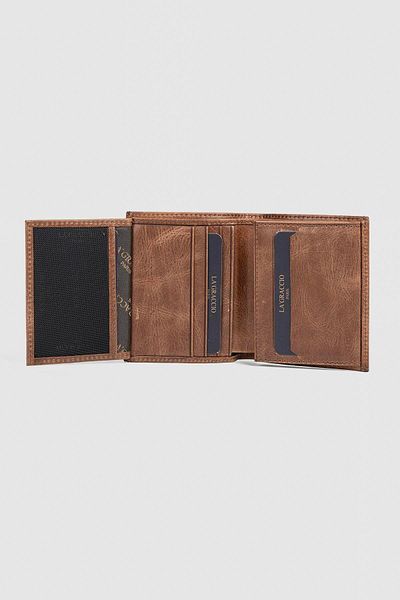 La La'Graccio Paris Мъжки портфейл от естествена кожа La'Graccio Paris, цвят Crazy Brown