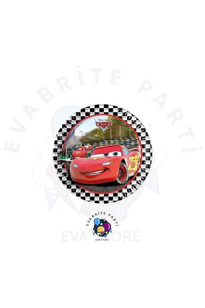 Evabrite Cars Cars Themed Cardboard Plate 8 Li - Birthday Party Set Supplies