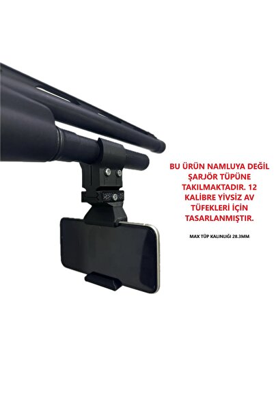 Ovisoutdoor 12 Kalibre Yivsiz Av Tüfek Şarjör Tüpü Uyumlu 22mm Pikatinili Telefon Tutucu Adaptör Seti