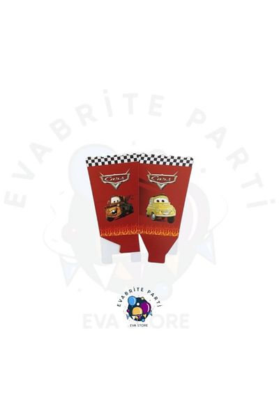 Evabrite Cars Cars Themed Cardboard Popcorn Corn Box 8 Li - Birthday Party Set Supplies