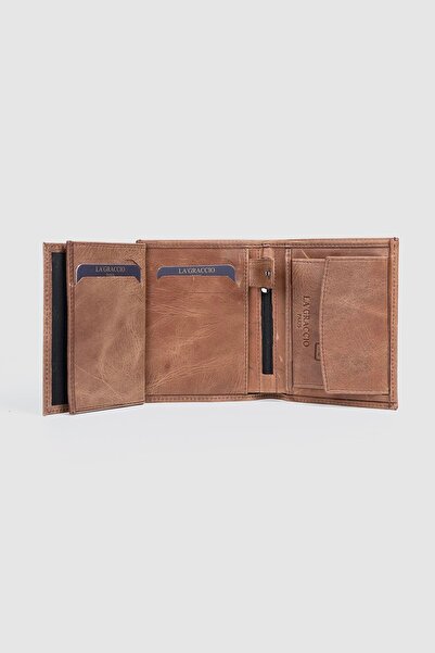 La La'Graccio Paris La'Graccio Paris Genuine Leather Men's Wallet Crazy Brown
