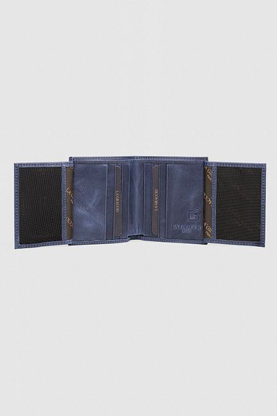 La La'Graccio Paris La'Graccio Paris Genuine Leather Men's Wallet Crazy Navy Blue
