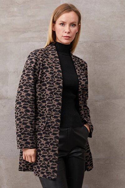 FOXY Freaky Collection Leopar Desenli Şal Yaka Ceket