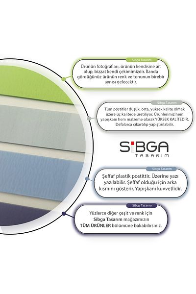 sibga tasarım Transparent Colored Postit Post-it Post It.Bookmark Bookmark Postit Sticker Note Paper 200 Sheets