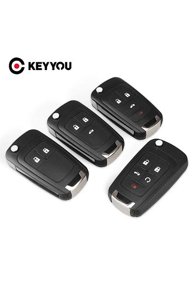 KEYYOU 2Pcs Flip Remote Car Key For Chevrolet Cruze Epica Lova Camaro Impala Fit Astra J Corsa E ...