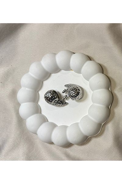 sorella Bottega Drop Model Silver Steel Earrings
