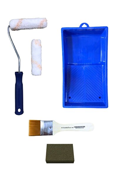 Ankara Hobi Saten Parmak Rulo Fırça Seti 6 Parça Saten Kadife Rulo Boyama Seti