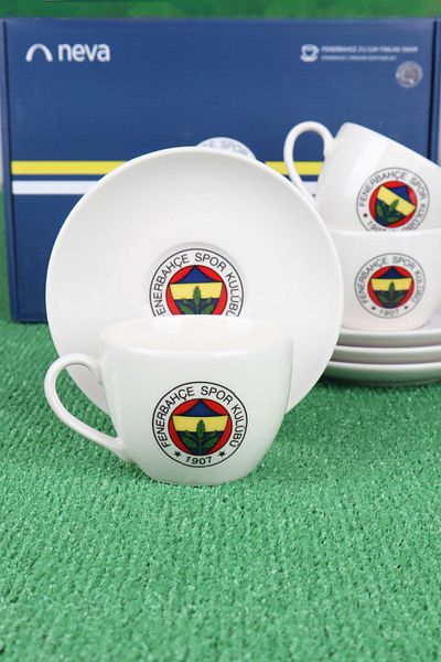 Fenerbahçe طقم فناجين شاي بورسلين 12 قطعة مرخص لـ 6 أشخاص