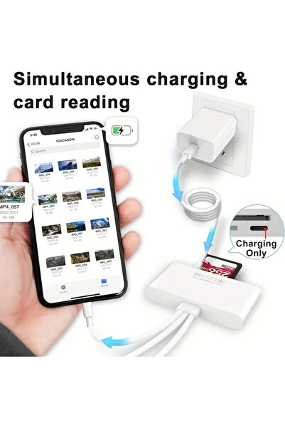 Genel Markalar 5in1 USB OTG Adaptörü ve SD Kart Okuyucu, iPhone/iPad, Type-c ve USB A Cihazlarla Uyumlu Çevirici