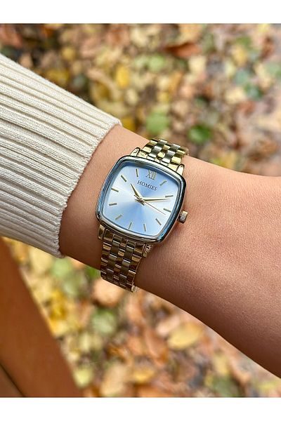 Homies Square Women's Wristwatch Stainless Steel Band 3 Atm Waterproof