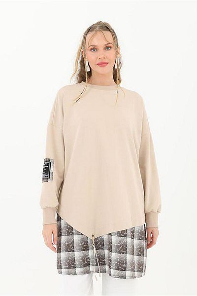 Moda Rosa 25K4429 - Dark Beige - Detailed Sweat