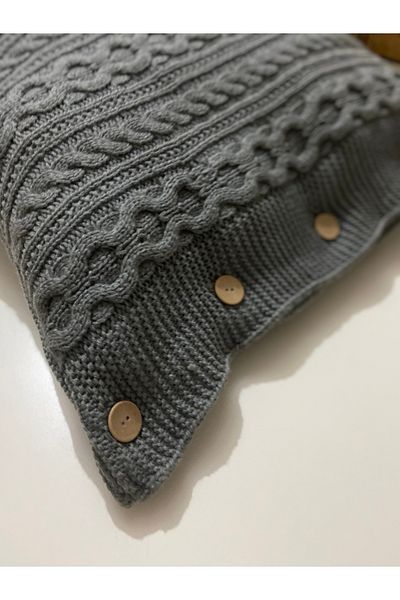 YGT Home Smoked Knitwear Braided 50X70 Pillow Case
