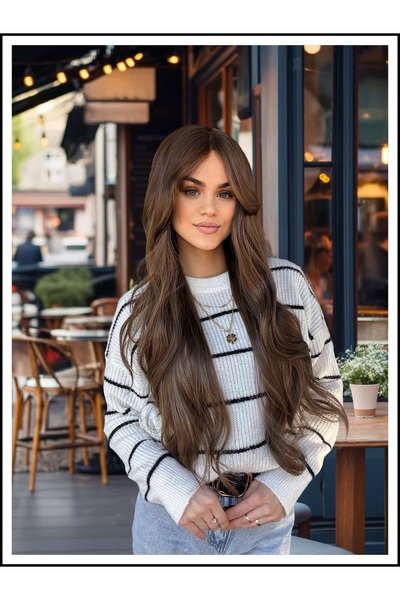 Fenomen Peruk Açık Kumral Maşa Dalgalı Uzun Perçemli A Kalite Peruk