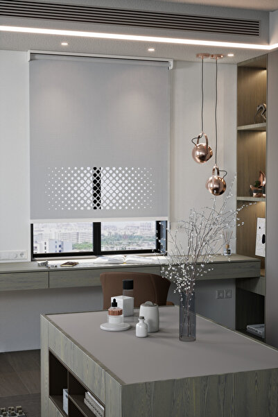 Genel Markalar Lazer Kesim Mat Stor Perde, Lazer Kesimli Modern Serisi, M-200...