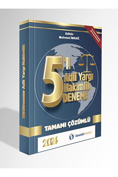 Garantör Akademi Adli Hakimlik Tamamı Çözümlü 5 Deneme  2024 9. Yargı Paketi Dahil