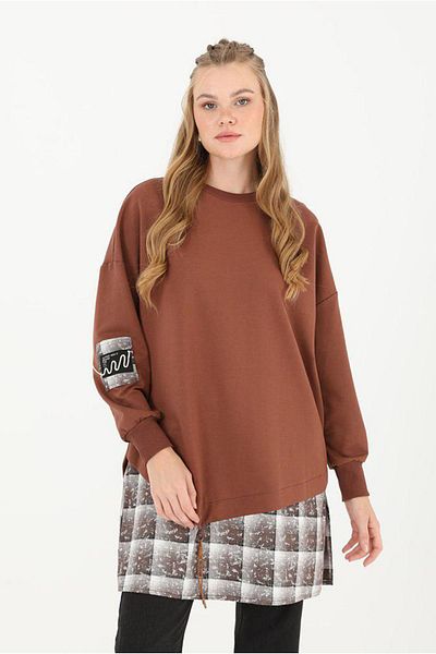 Moda Rosa 25K4429 - Coffee - Sweat Detailed
