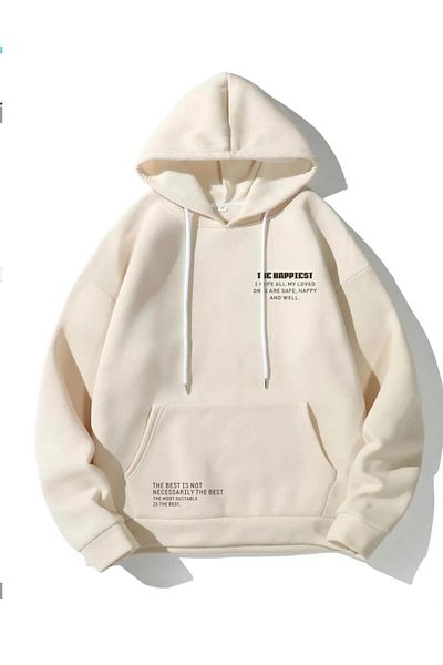 woonkey Κόκκινο Unisex Oversize φούτερ με κουκούλα - Happiest Printed