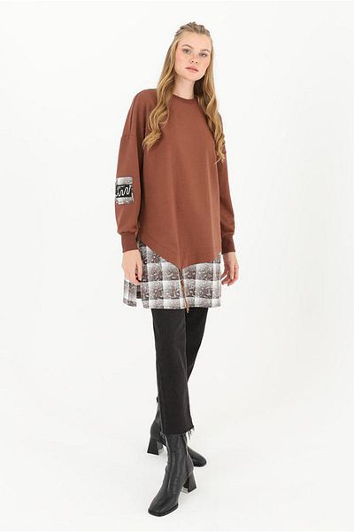 Moda Rosa 25K4429 - Coffee - Sweat Detailed