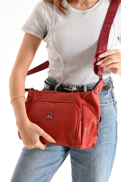 H&D COLLECTİON Piele moale, cu 5 compartimente, model poștaș multi-util, cu curea lungă, geantă de umăr și crossbody 706