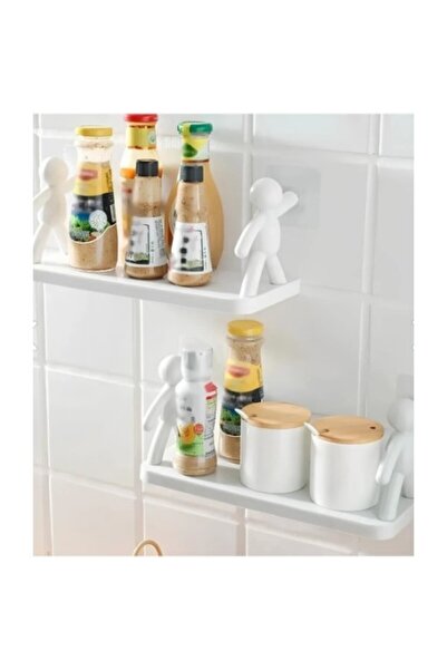 Store İnsan Figürlü Yapışkanlı Çok Amaçlı Duvar Rafı