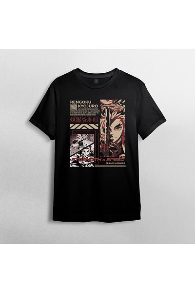 Pixxa Μπλουζάκι Rengoku Demon Slayer 100% Cotton Crew Neck - Μοντέλο 1