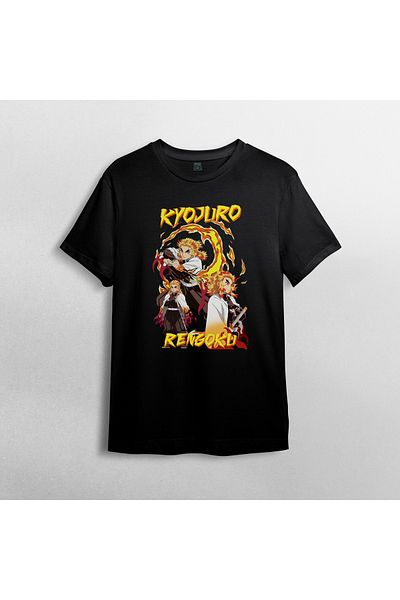Pixxa Μπλουζάκι Rengoku Demon Slayer Crew Neck 100% βαμβακερό - Μοντέλο 2