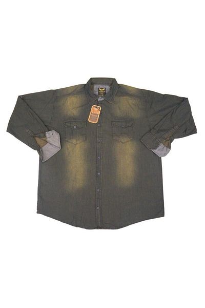 marufshop Ανδρικό τζιν πουκάμισο μεγάλου μεγέθους, κατάλληλο για βάρος 118 κιλών