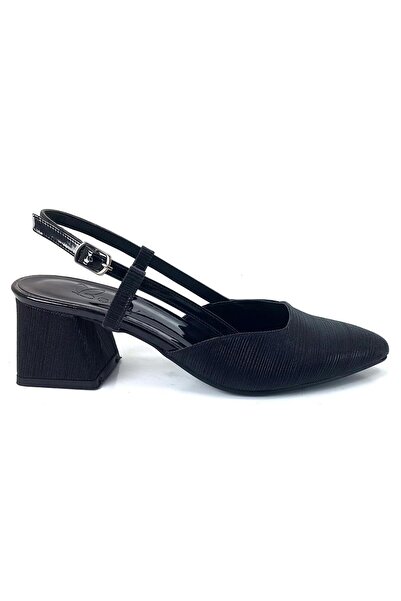 Beety 24bk25.909 Negru și argintiu Rochie de seară scurtă cu toc gros Pantofi de damă