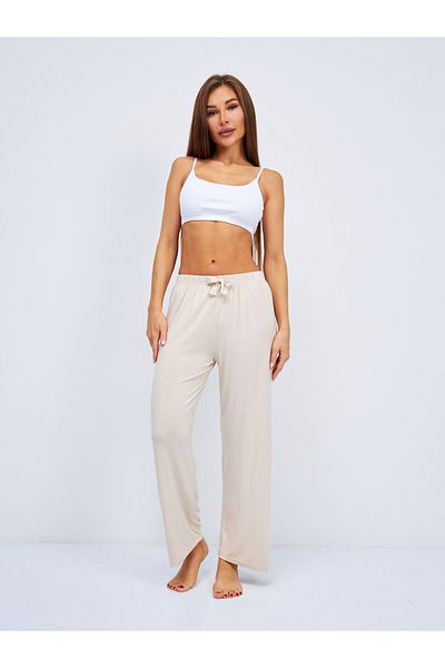 Betimoda Beige Colored Women's Oversize Palazzo Trousers - Comfortable Loose Fit