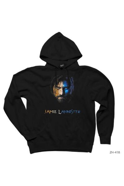 WAKHA Game Of Thrones Jamie Lannister Siyah Kapşonlu Sweatshirt Hoodie