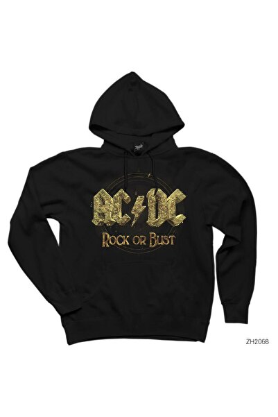 WAKHA سويت شيرت بقلنسوة أسود من AC DC Rock or Bust
