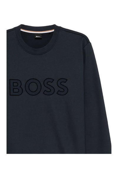 BOSS Erkek Marka Logolu Uzun Kollu Bisiklet Yaka Günlük Lacivert Sweatshirt 50524360-404