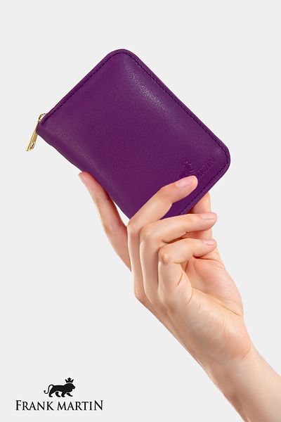 Frank Martin Rio Original Purple Women's Wallet - Stylish Design with Paper and Coin Eyes, Zipper