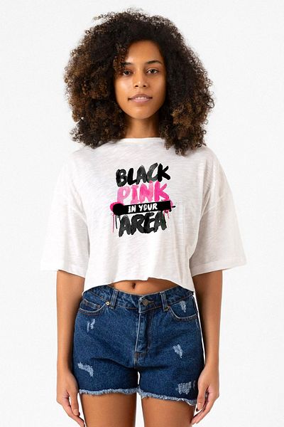 Tshirthane Black Pink in Your Area White Gray Women's Crop Tshirt