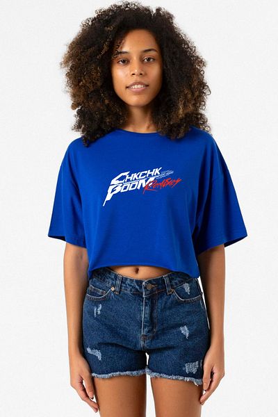 Tshirthane Stray Kids Chk Chk Boom Blue Women's Crop Tshirt