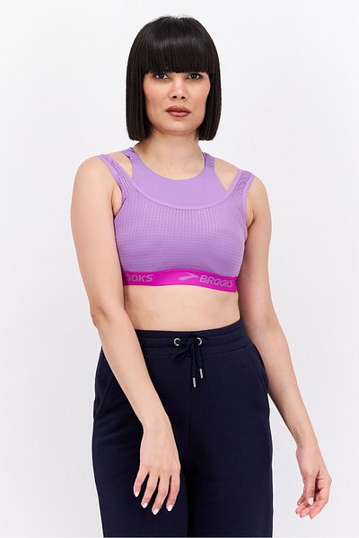 Brooks Women Sportswear Fit Lightly Padded Running Sports Bra, Purple
