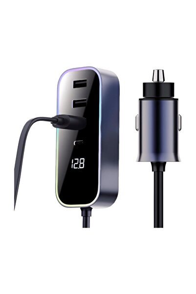 cosmostech Araba Çakmak Şarj Cihazı 105w 4 Portlu Süper Hızlı Fast Car Charger, Type-c - 3 Usb