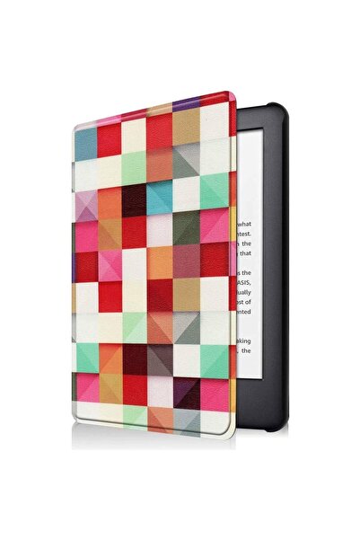 Amazon Kindle Paperwhite 4 - 10. Nesil 2018 Kitap Okuyucu Kılıfı Kareli Karışık