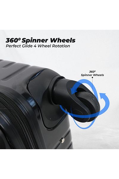 Endless Cabin Trolley Bag 55cm (21.5") | Hardside Suitcase | Abs Polycarbonate | Black