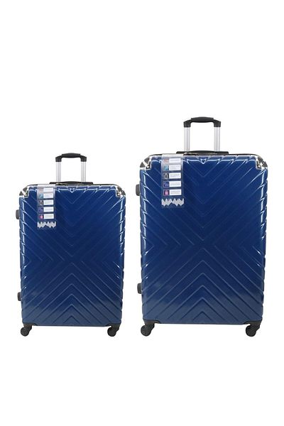 Endless Set Of 2 Luggage Trolleys | 75cm & 65cm | Hardsided Suitcase With Tsa Lock | Abs | Blue