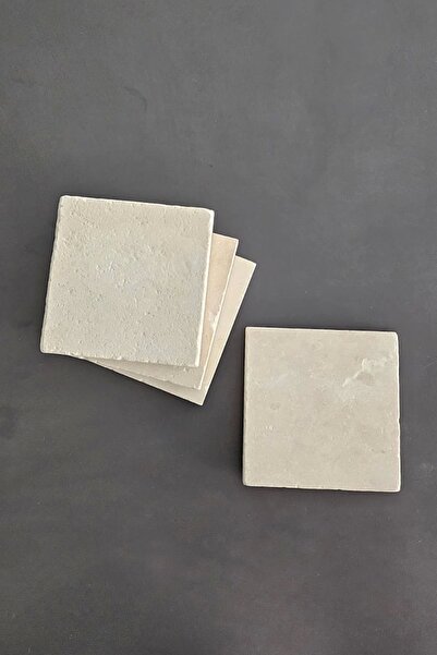 HEDİYEDİYE طقم قواعد أكواب من حجر ليما الطبيعي من الترافرتين مكون من 4 قطع - ...