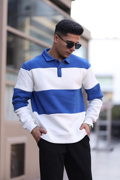 İng drop Tricou supradimensionat cu guler polo cu dungi - 3 fire