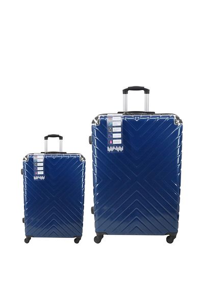Endless Set Of 2 Luggage Trolleys | 55cm & 75cm | Hardsided Suitcase With Tsa Lock | Abs | Blue