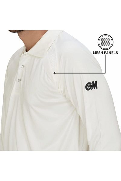GM Full Sleeve Cricket T-shirt | Size Xl | White/navy | Comfortable & Stylish