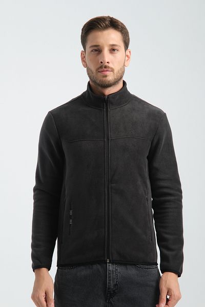 Shooter Ανδρικό φούτερ Fleece - Premium Winter, Minimal Embroidery, Regular Fit με φερμουάρ